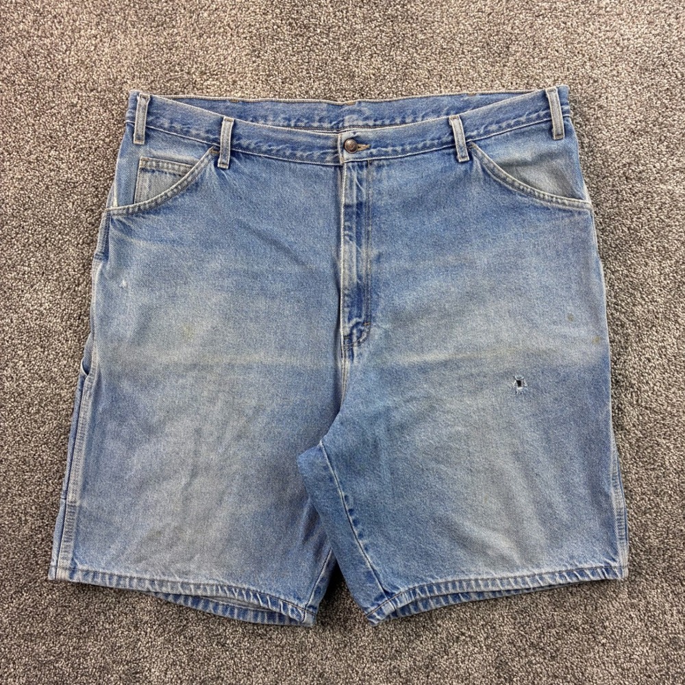 Vintage Dickies Carpenter Denim Shorts Mens 40 Light Wash Cotton Blue Workwear